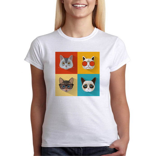 Pop art котаци, дамска тениска с котки - Printo.bg
