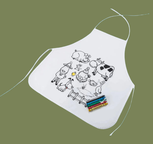 Детска престилка за оцветяване Животните от фермата