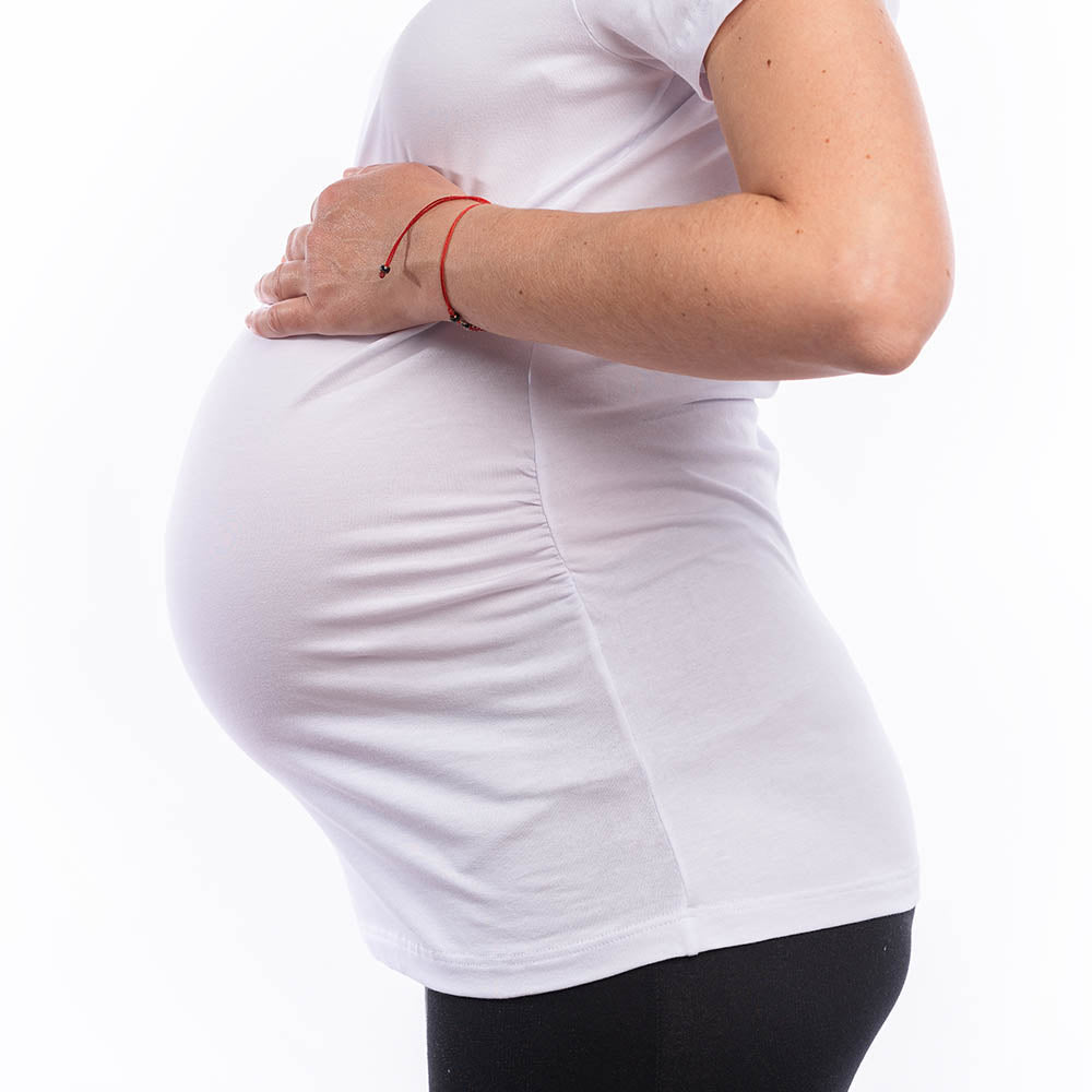 Бяла изчистена туника с набор и дълъг ръкав