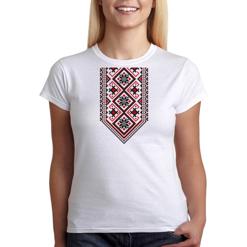 Тениска с български народни шевици дамска