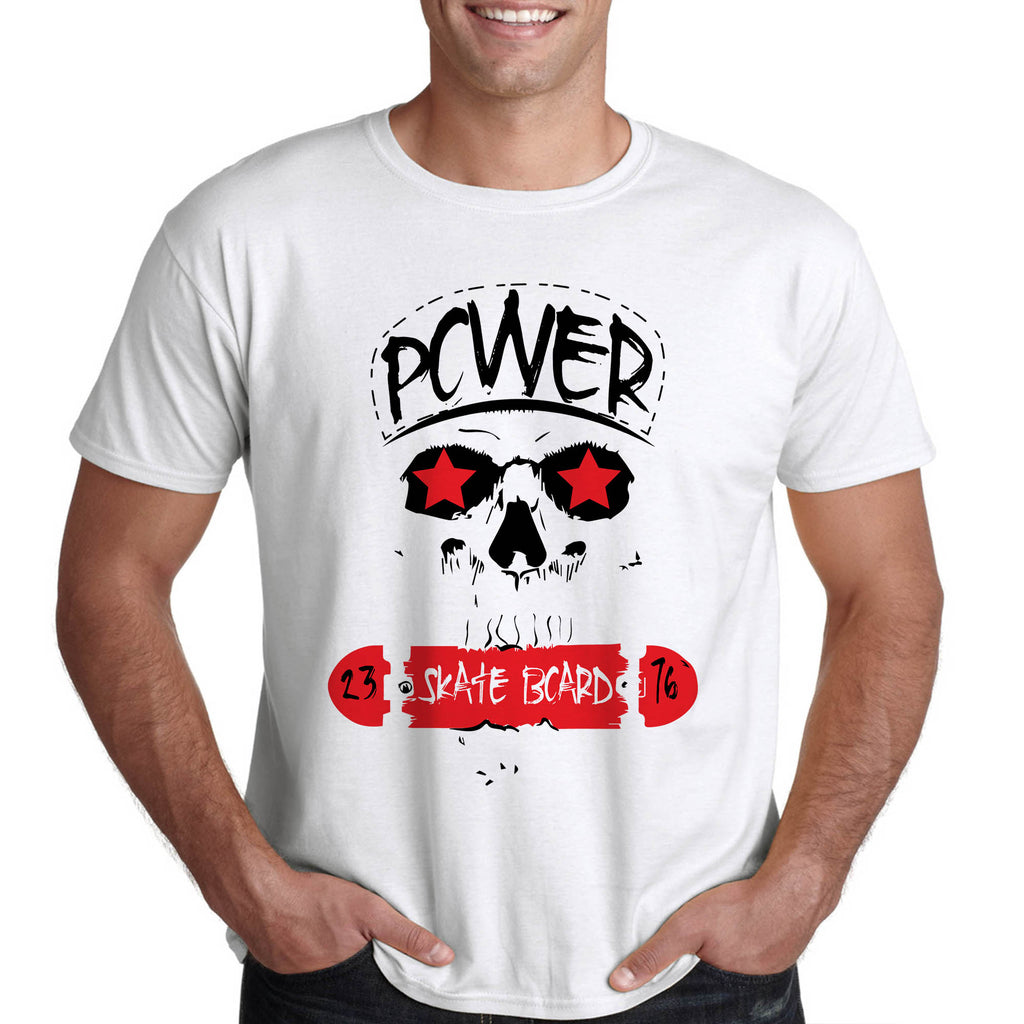 Подарък за скейтър - тениска с оригинална щампа - Skateboard Skull Power