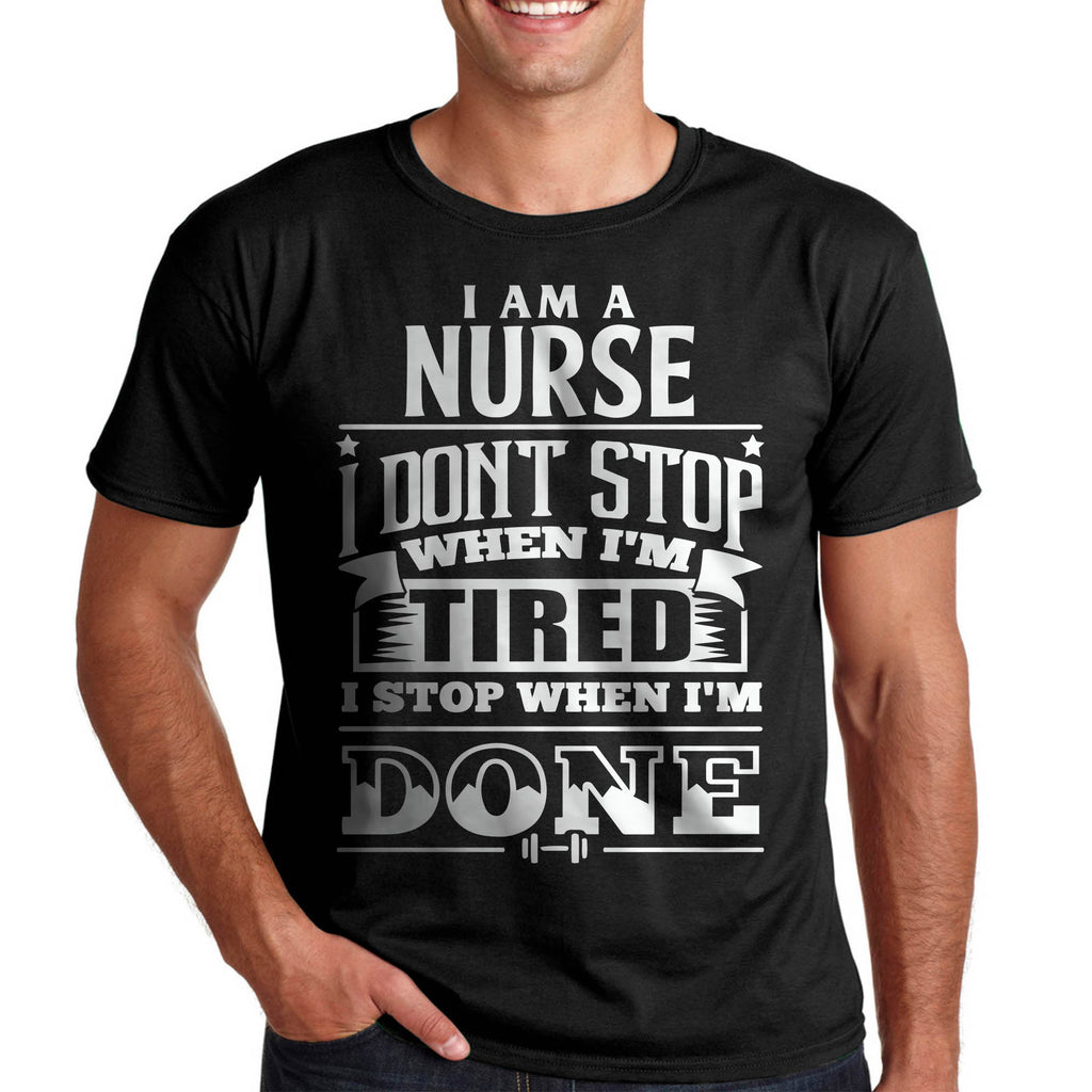 Тениска за медицинска сестра - медицинската сестра не спира когато и е трудно - Забавни тениски с професии