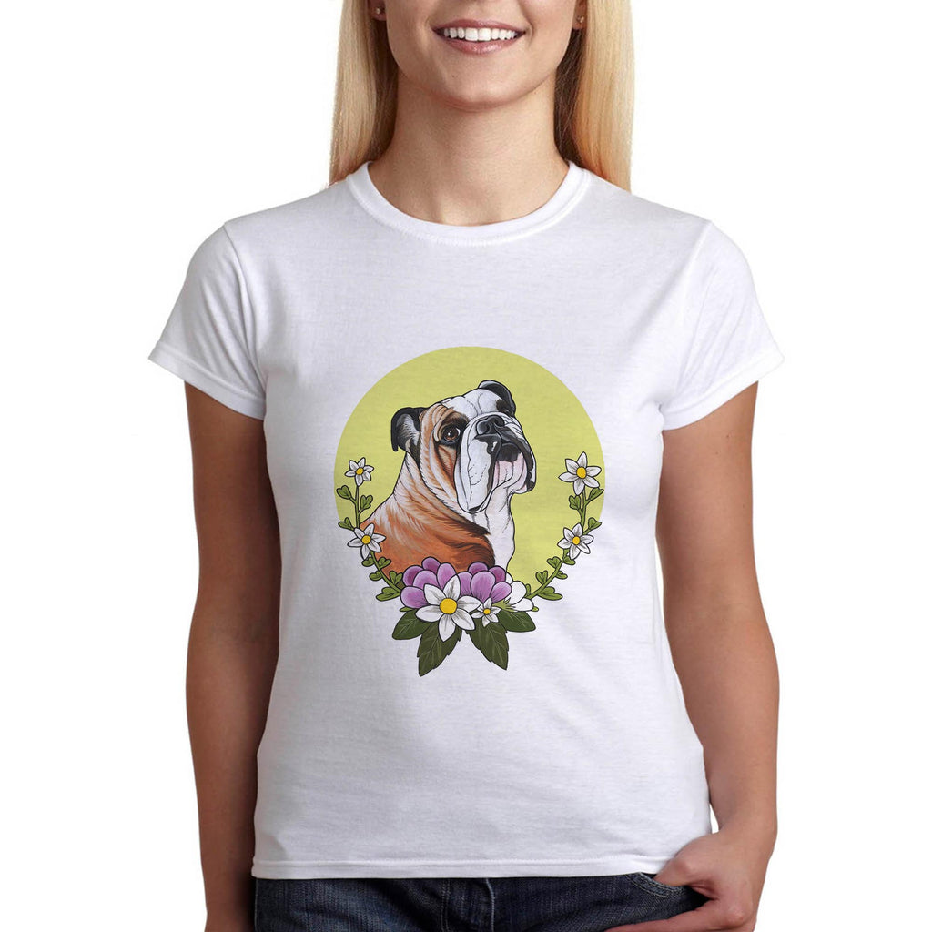 Дамска тениска подарък с булдог - красиво куче