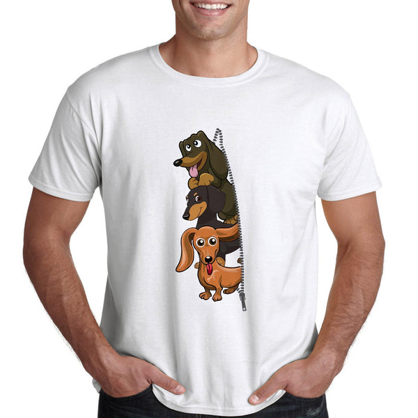 Обичам кучета дакел, мъжка тениска подарък