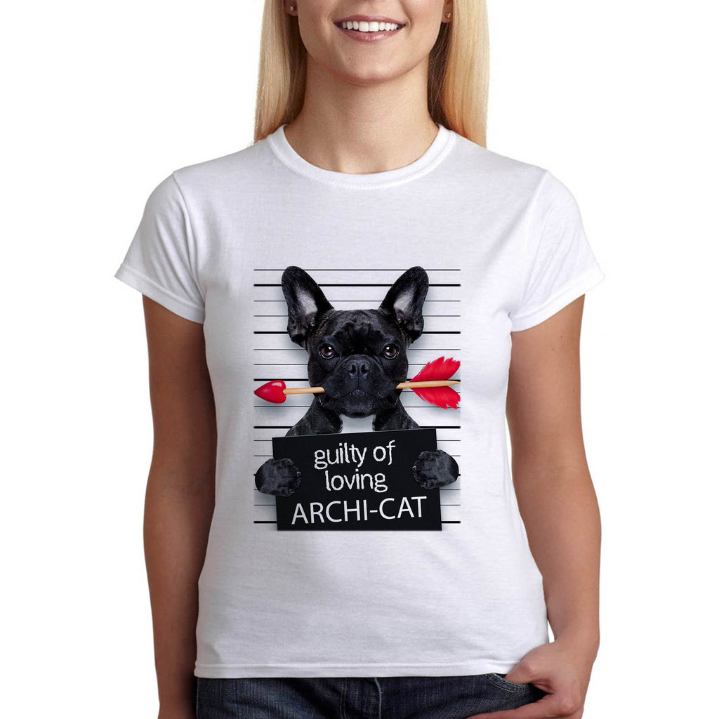 тениска за архитект, френски булдог фен на кучета Archicad Archicat