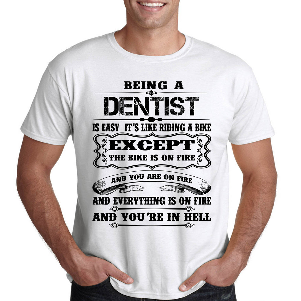 Да си зъболекар е като карането на колело - тениска подарък - Printo.bg