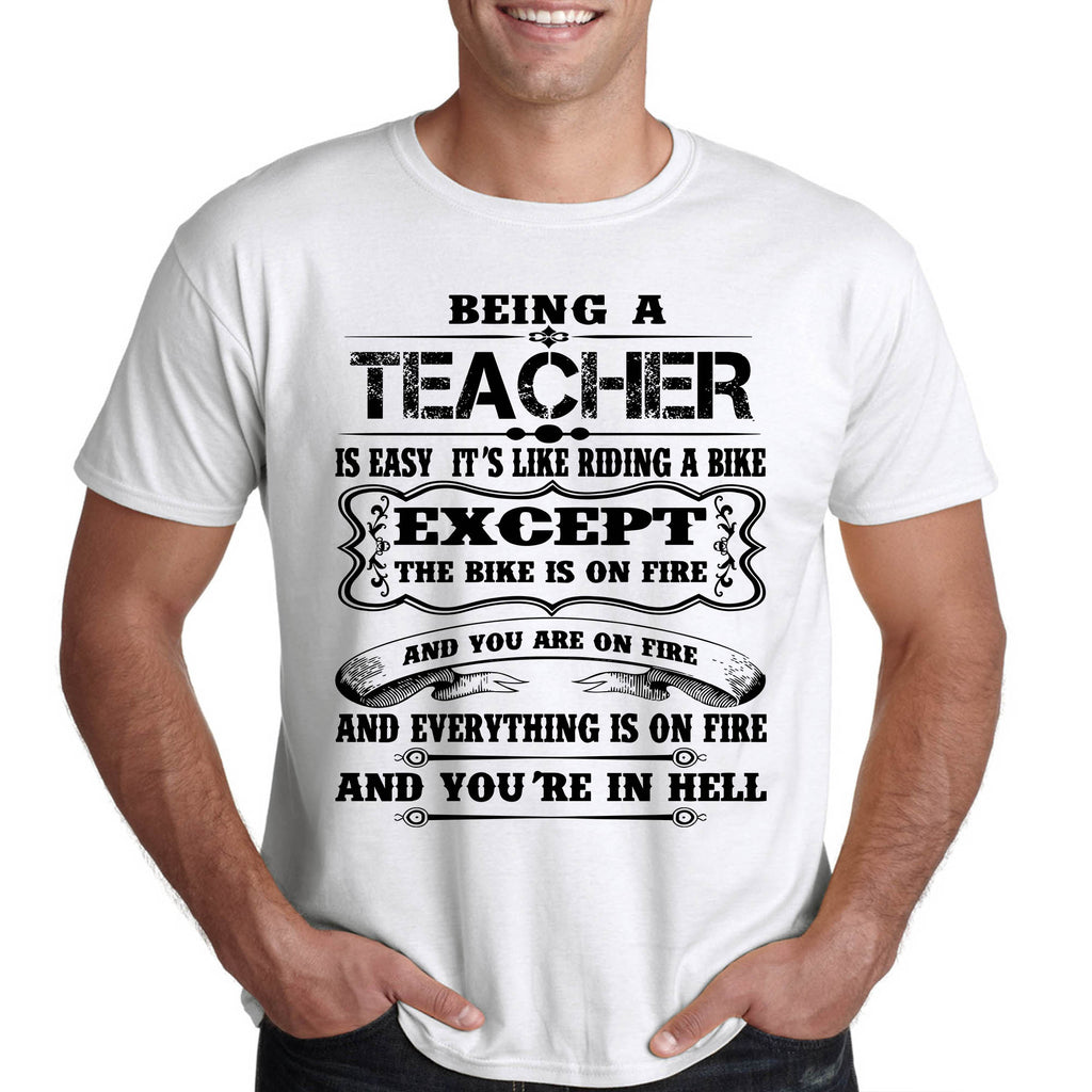 Да си учител е като карането на колело - тениска подарък - Printo.bg