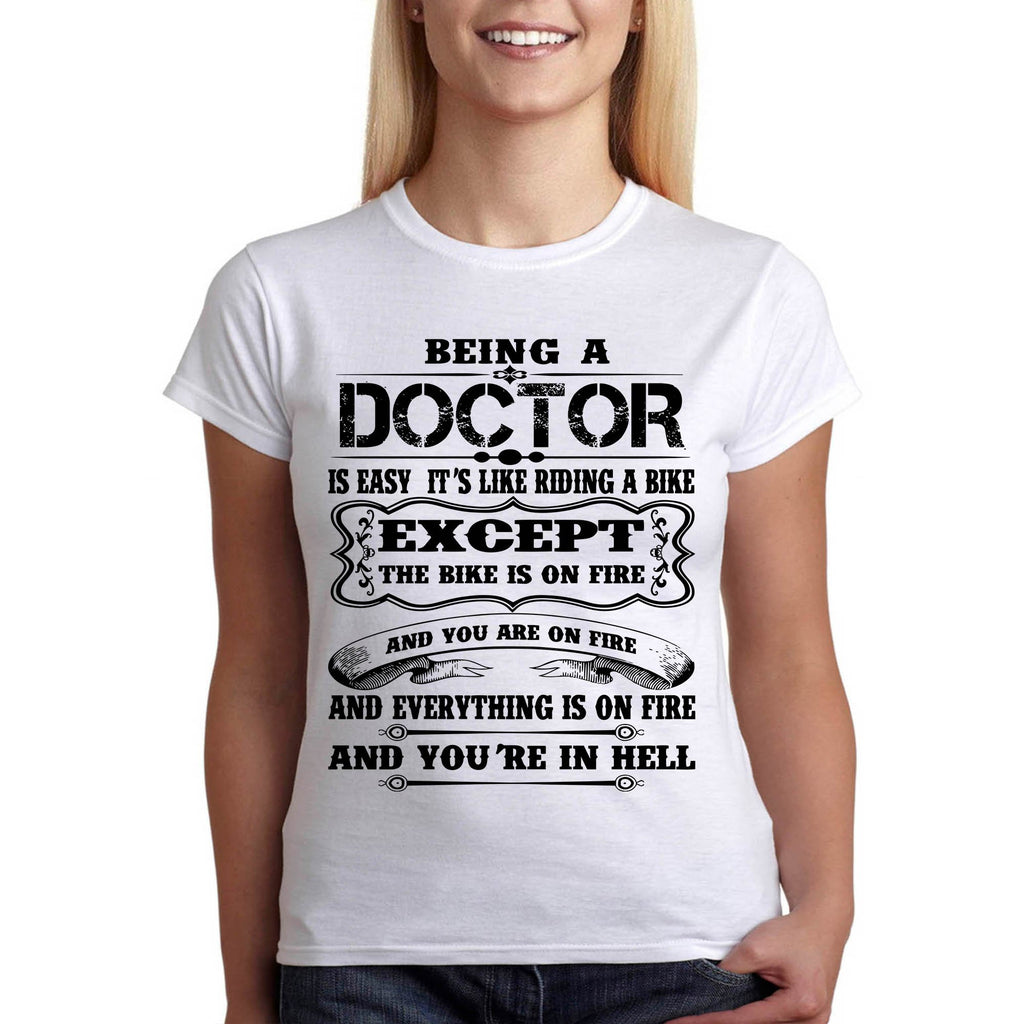 Да си лекар е като карането на колело - тениска подарък - Printo.bg