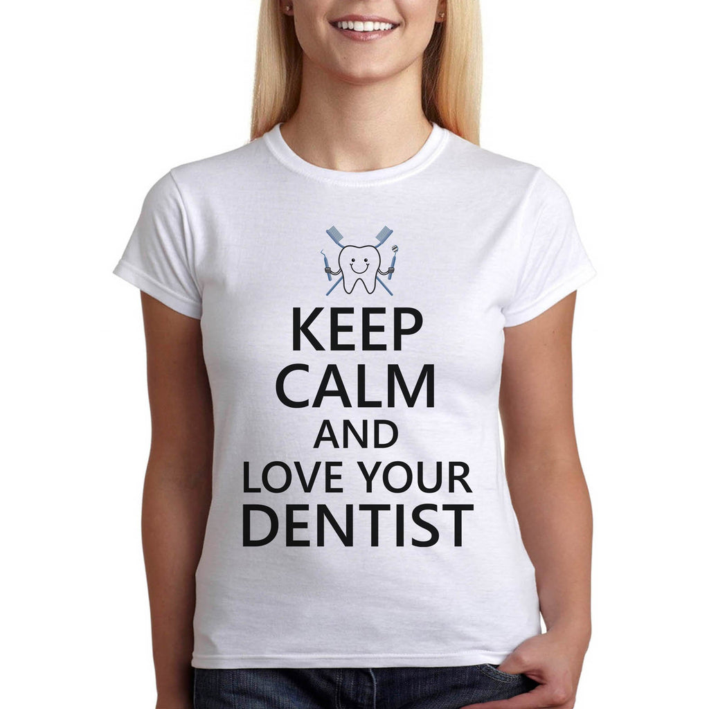 Keep Calm подарък тениска за зъболекар