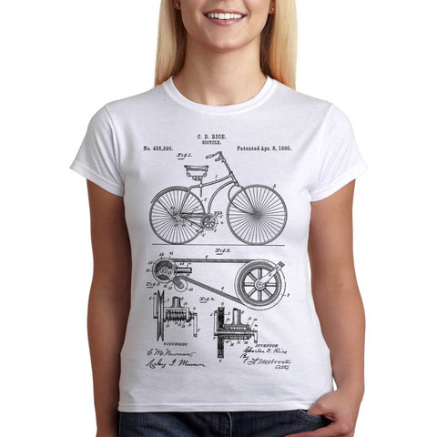 Тениска подарък за велосипедист с велосипеден патент
