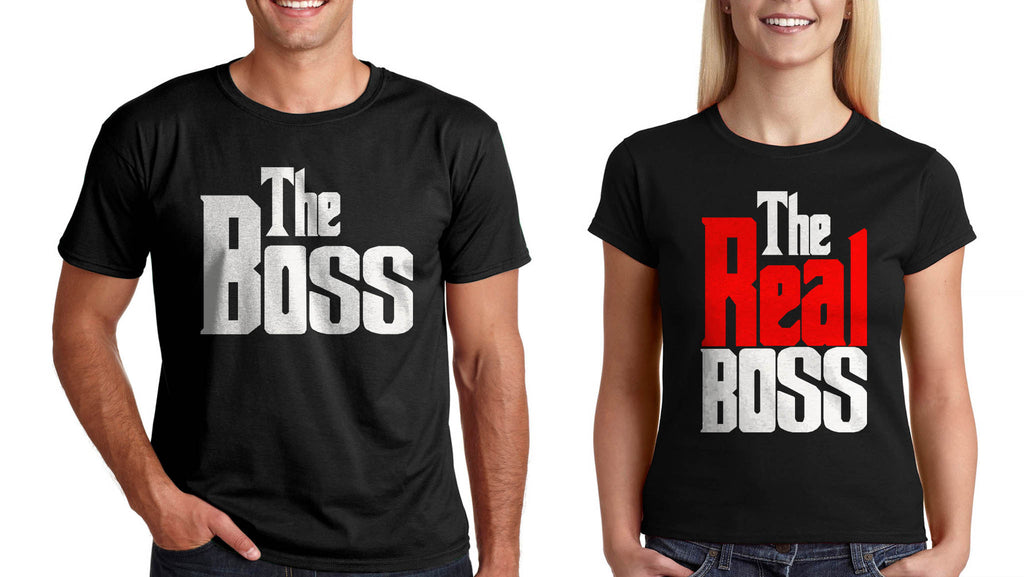Тениски за Двaма Подарък за св Валентин Комплект "Boss and Real Boss"