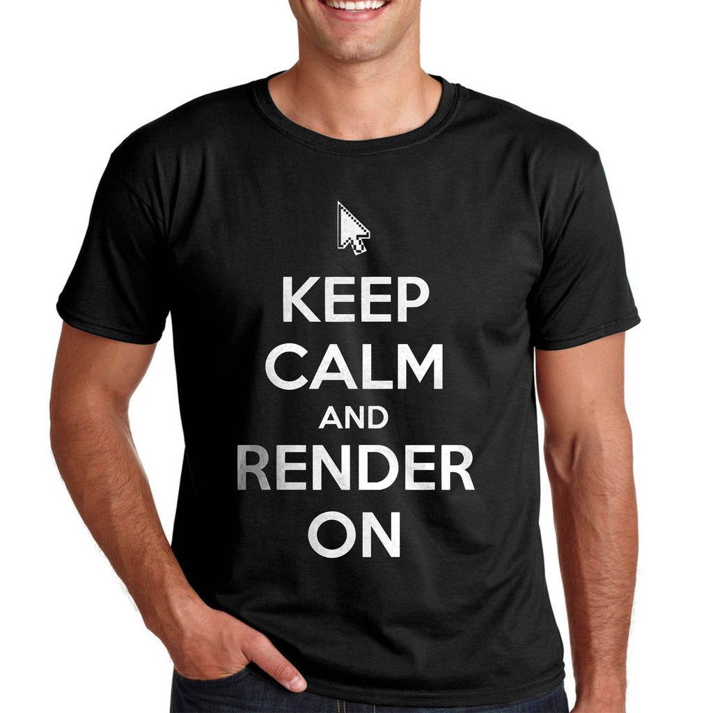 Keep Calm and Render On подарък тениска за архитект