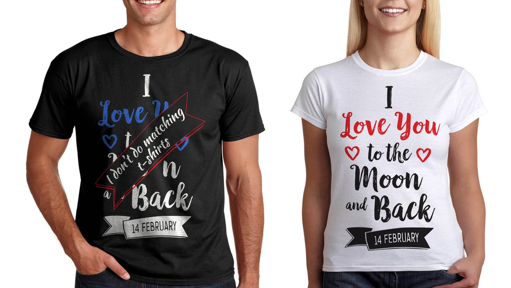 Тениски за Двама "Love You to the Moon and Back" Св Валентин Подарък