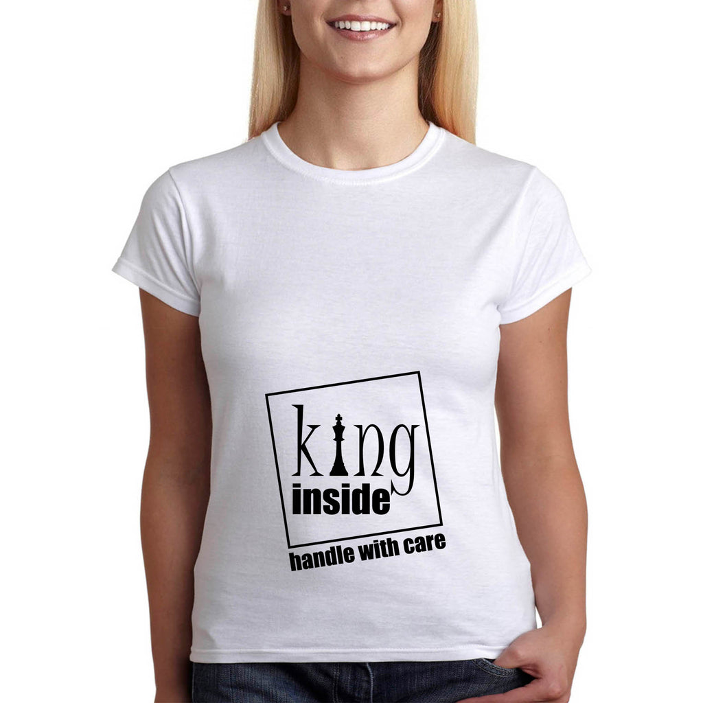 Тениска с щампа Блуза за Бременни "KING INSIDE" Подарък за бременна