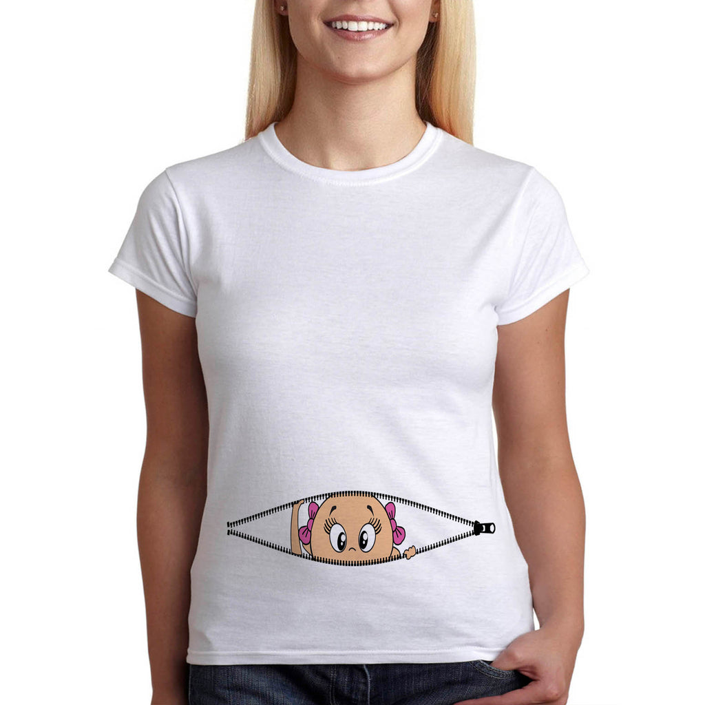 Туника или тениска за бременни "НАДНИЧАЩО БЕБЕ-МОМИЧЕ" Подарък за бременна