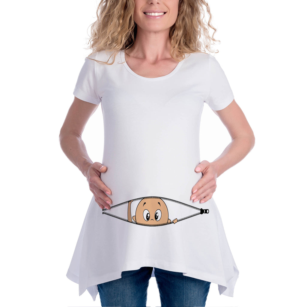 Туника или тениска за бременни "НАДНИЧАЩО БЕБЕ" Подарък за бременна
