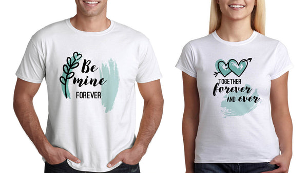 Тениски св Валентин за Двама "Forever" Подарък за Двойки - Printo.bg