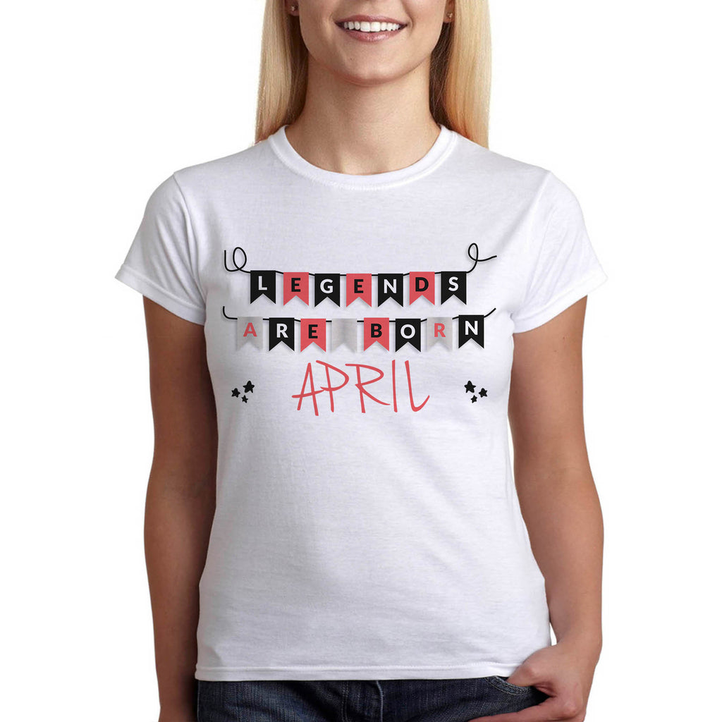 Дамска тениска подарък за рожден ден, Legends are born "..." - Printo.bg