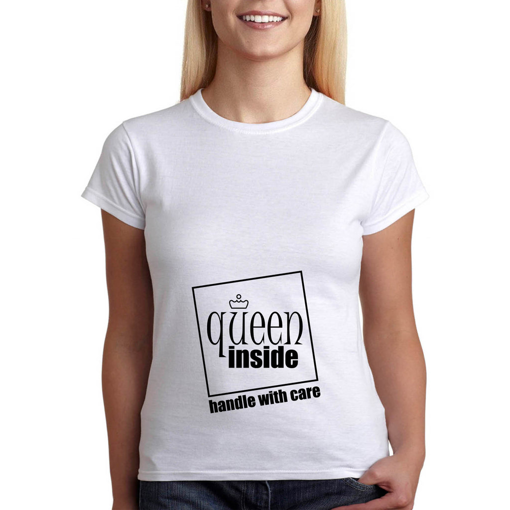 Дрехи за бременни - Туники със забавни картинки за бременност "QUEEN INSIDE"- Подарък