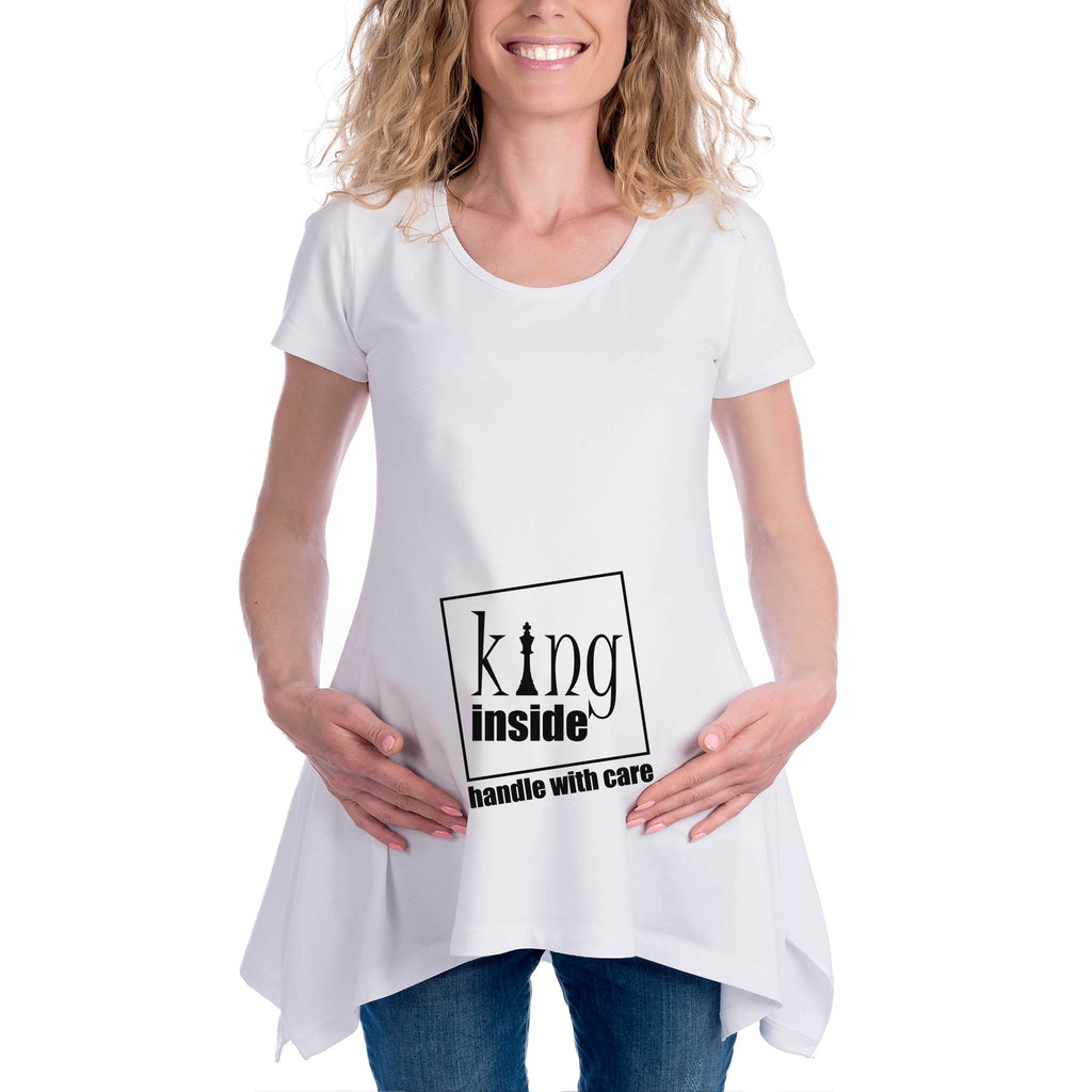 Тениска с щампа Блуза за Бременни "KING INSIDE" Подарък за бременна