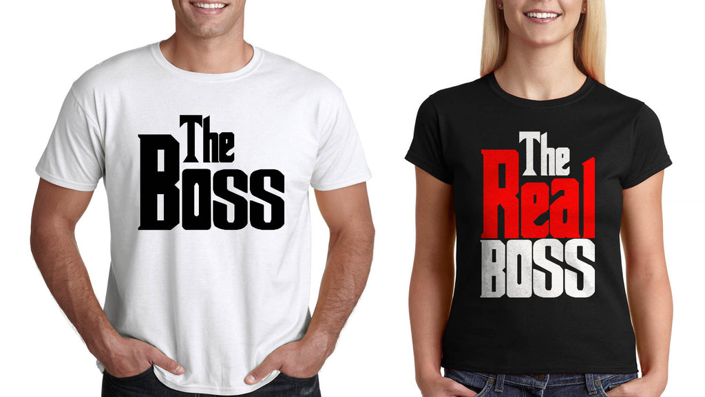 Тениски за Двaма Подарък за св Валентин Комплект "Boss and Real Boss"